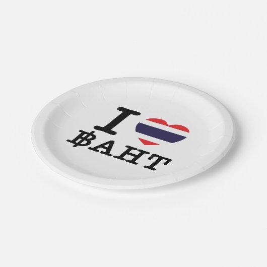 I Heart (Love) Baht Papieren Bordje (Gekanteld)