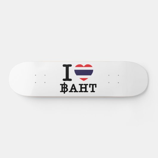 I Heart (Love) Baht Persoonlijk Skateboard (Horizontaal)