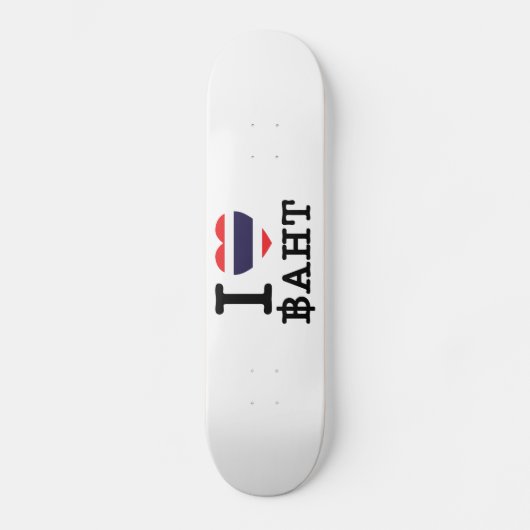 I Heart (Love) Baht Persoonlijk Skateboard (Voorkant)