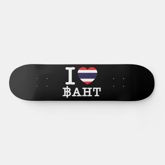 I Heart (Love) Baht Persoonlijk Skateboard (Horizontaal)