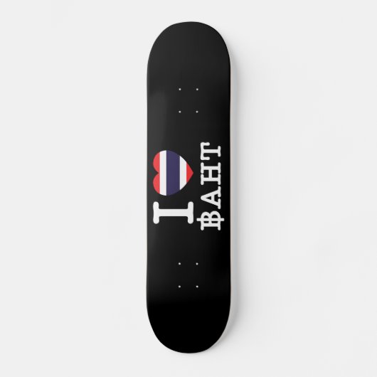 I Heart (Love) Baht Persoonlijk Skateboard (Voorkant)