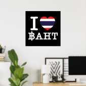 I Heart (Love) Baht Poster (Thuiskantoor)