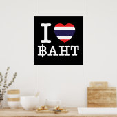 I Heart (Love) Baht Poster (Keuken)