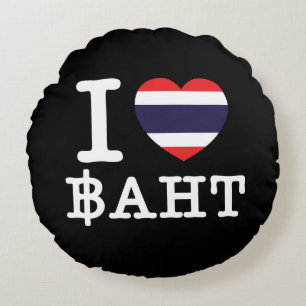 I Heart (Love) Baht Rond Kussen
