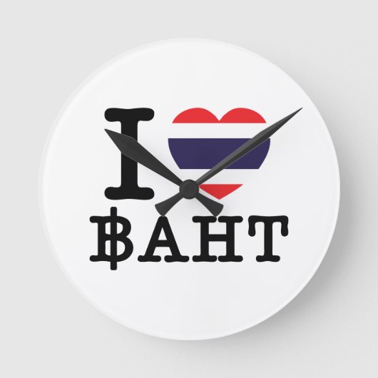 I Heart (Love) Baht Ronde Klok (Voorkant)