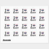 I Heart (Love) Baht Ronde Sticker (Vel)