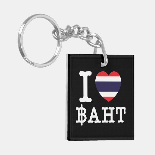 I Heart (Love) Baht Sleutelhanger (Voorkant Links)