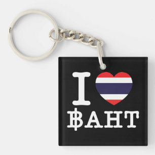 I Heart (Love) Baht Sleutelhanger