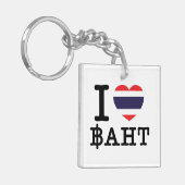 I Heart (Love) Baht Sleutelhanger (Voorkant Links)