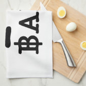 I Heart (Love) Baht Theedoek (Quarter Fold)