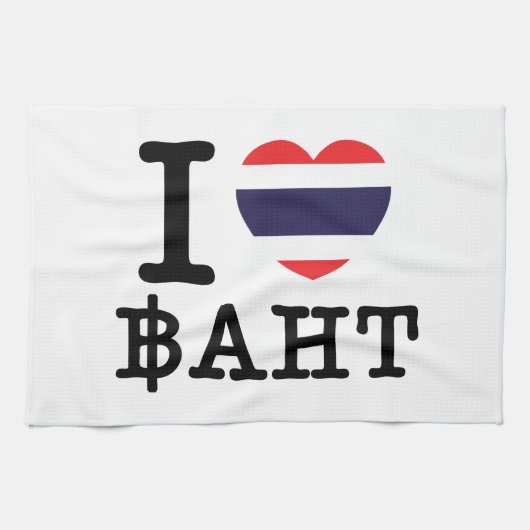 I Heart (Love) Baht Theedoek (Horizontaal)