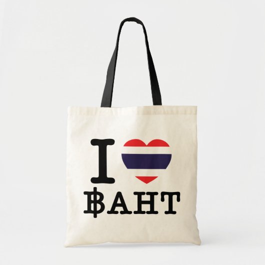 I Heart (Love) Baht Tote Bag (Voorkant)