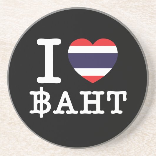 I Heart (Love) Baht Zandsteen Onderzetter (Voorkant)