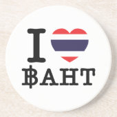 I Heart (Love) Baht Zandsteen Onderzetter (Voorkant)