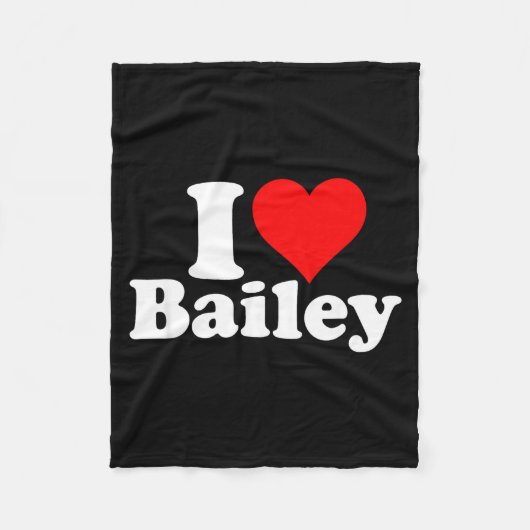 I Heart Love Bailey  Fleece Deken (Voorkant)