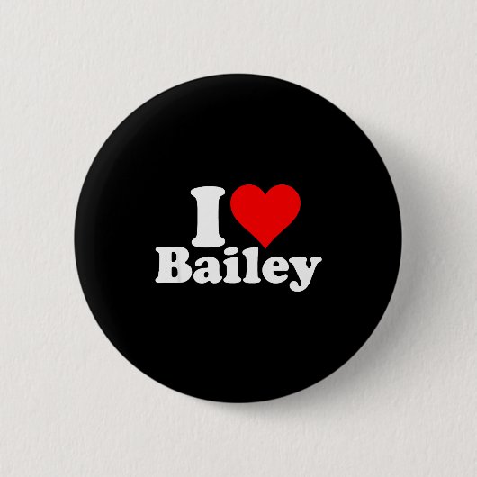I Heart Love Bailey  Ronde Button 5,7 Cm (Voorkant)