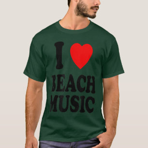 I Heart Love Beach Muziek familie retro T-shirt
