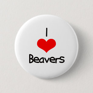 I Heart (Love) Beavers Ronde Button 5,7 Cm