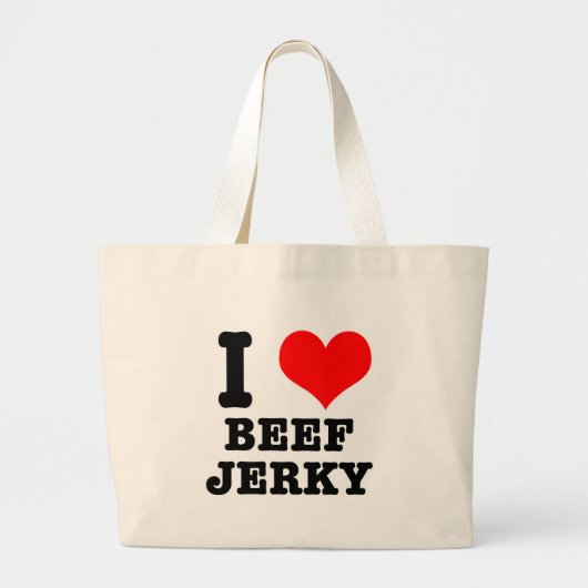 I HEART (LOVE) beef jerky Grote Tote Bag (Voorkant)