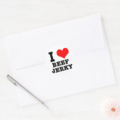 I HEART (LOVE) beef jerky Ronde Sticker (Envelop)