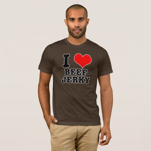 I HEART (LOVE) beef jerky T-shirt (Voorkant volledig)