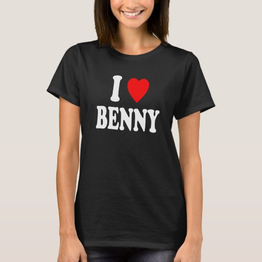 I Heart Love Benny Cute Matching Couple T-shirt (Voorkant)