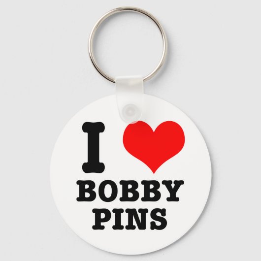 I HEART (LOVE) BOBBY PINS SLEUTELHANGER (Voorkant)
