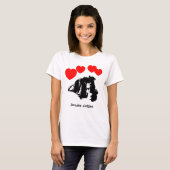 I Heart (Love) Border Collies Dog T-shirt (Voorkant volledig)