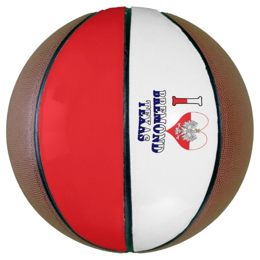 I Heart Love Bremond Texas Basketbal (Verticaal)