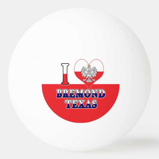 I Heart Love Bremond Texas Pingpongbal (Voorkant)