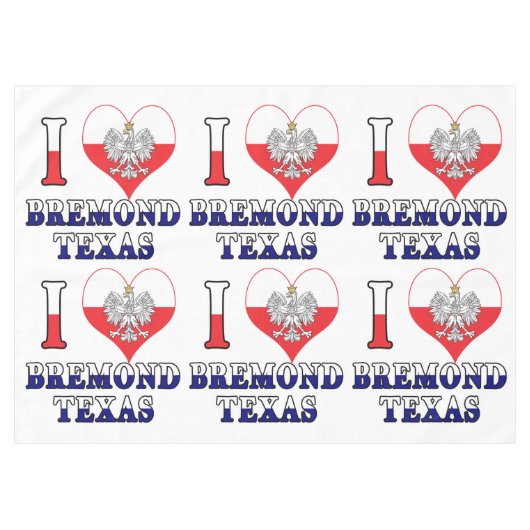 I Heart Love Bremond Texas Tafelkleed (Voorkant (Horizontaal))