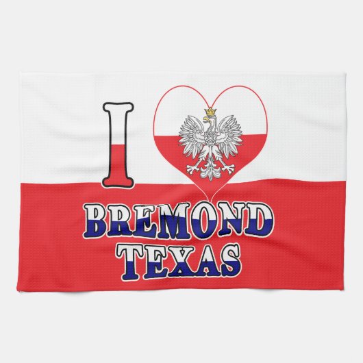 I Heart Love Bremond Texas Theedoek (Horizontaal)