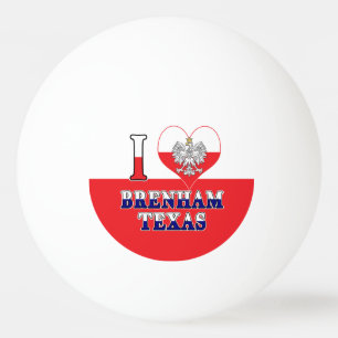 I Heart Love Brenham Texas Pingpongbal