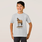 I Heart (Love) Buckskin Paarden T-shirt (Voorkant volledig)