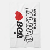 I Heart (Love) Bueng Kan, Isan, Thailand Theedoek (Verticaal)