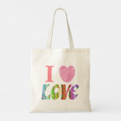 I Heart Love Canvas tas (Achterkant)