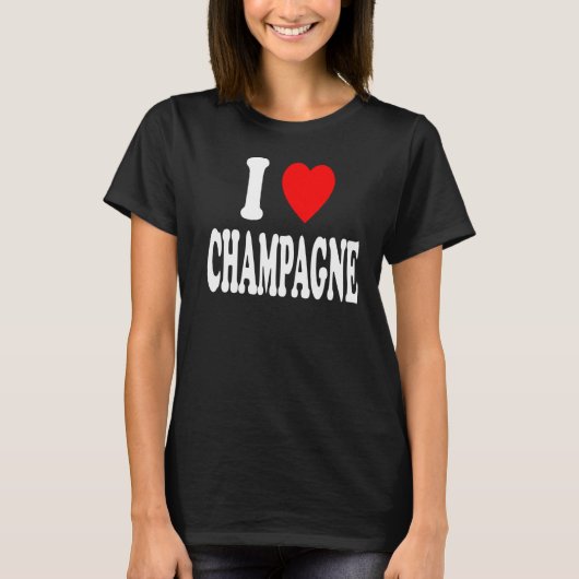 I Heart Love Champagne Celebration Party Gathering T-shirt (Voorkant)