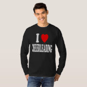I Heart (Love) Cheerleading Highschool College Spo T-shirt (Voorkant volledig)