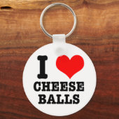I HEART (LOVE) CHEESBALLEN SLEUTELHANGER (Voorkant)