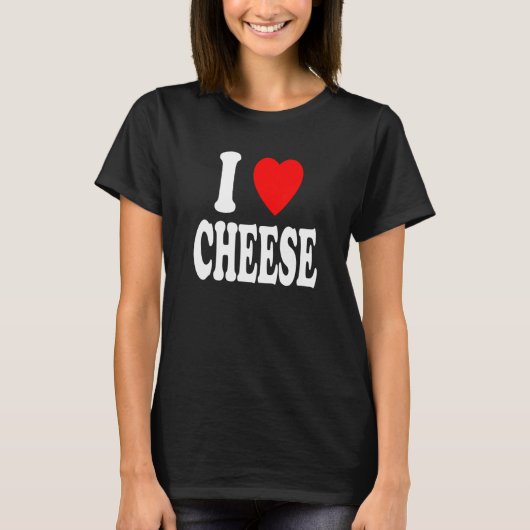I Heart (Love) Cheese Low-Carb Keto T-shirt (Voorkant)