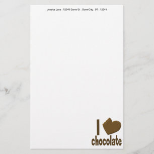 I Heart Love Chocolate Briefpapier