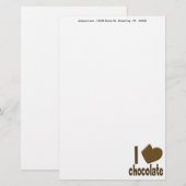 I Heart Love Chocolate Briefpapier (Voorkant / Achterkant)
