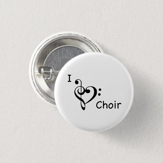 I Heart Love Choir Music Button (Voorkant /achterkant)