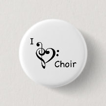 I Heart Love Choir Music Button
