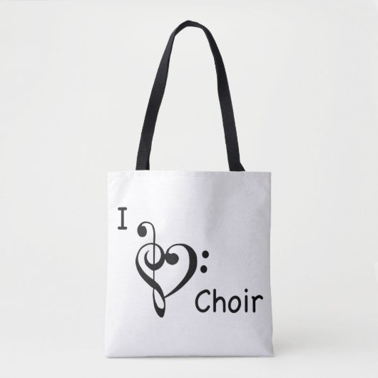 I Heart Love Choir Music Tote Bag (Voorkant)