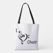I Heart Love Choir Music Tote Bag (Achterkant)