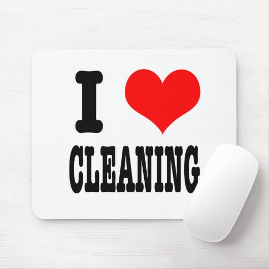 I HEART (LOVE) CLEANING MUISMAT (Met muis)