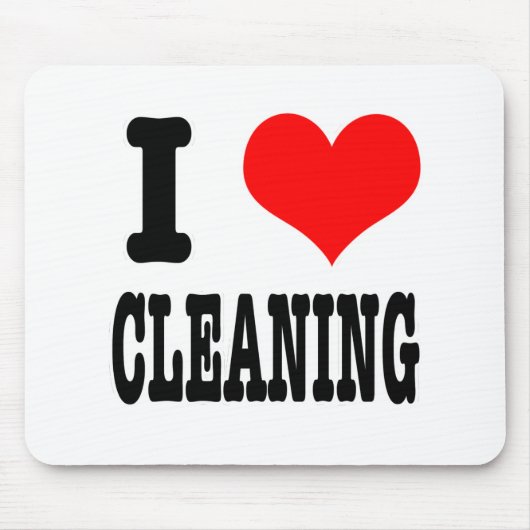 I HEART (LOVE) CLEANING MUISMAT (Voorkant)