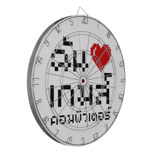 I Heart (Love) Computer Games ♦ Thai Language Dartbord (Voorkant Links)