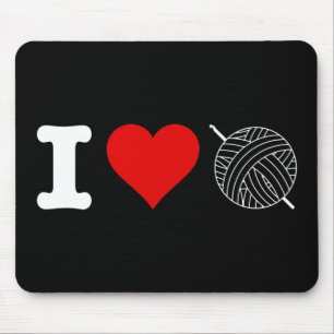 I Heart Love Crochet Muismat